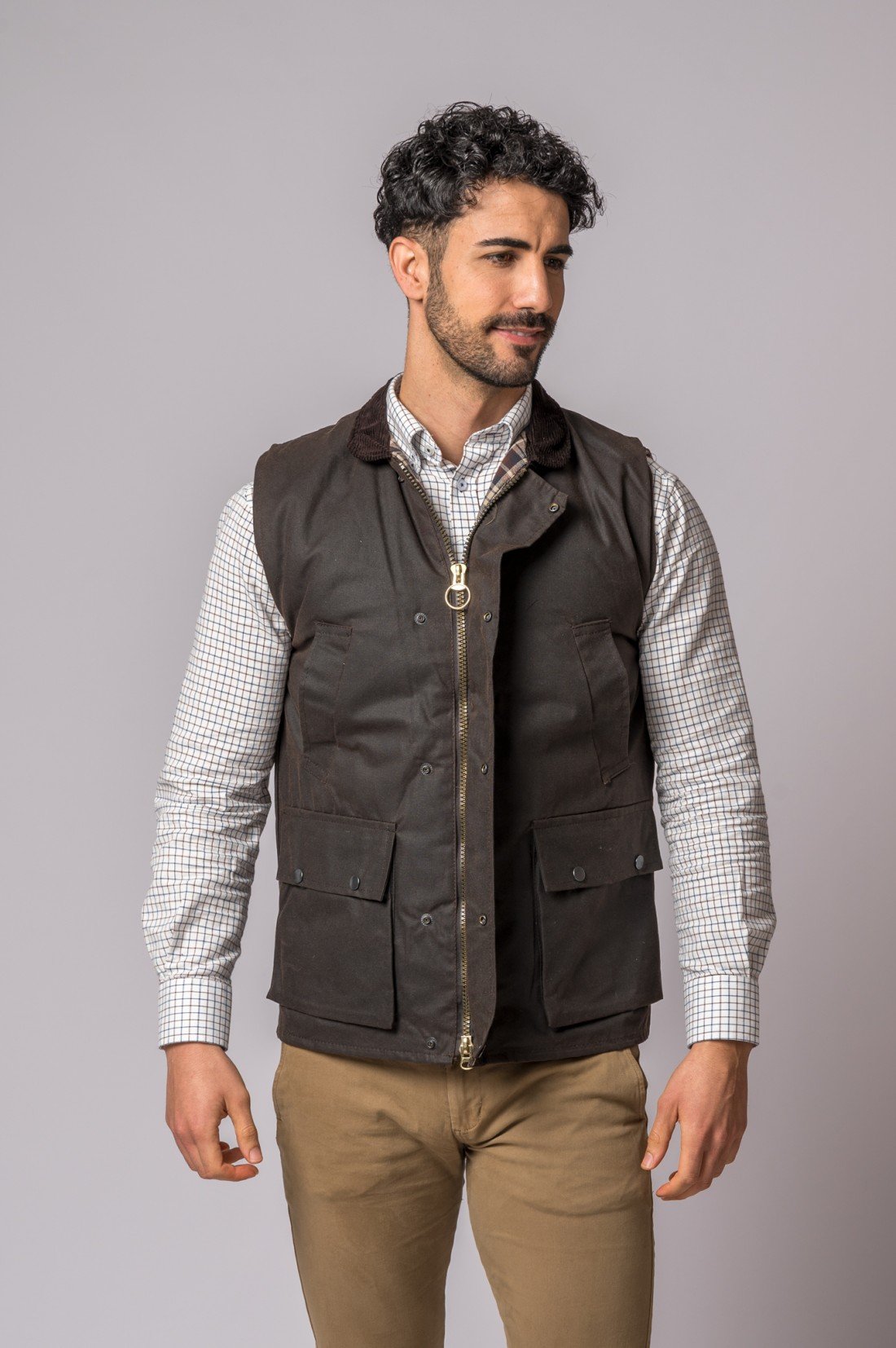 WAX GILET MARRÓN - Imagen 5