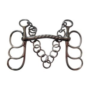 BOCADO COCHE 3 GLOBOS INOX. EMBOCADURA RÍGIDA ESTRIADA