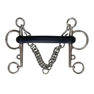 BOCADO PELHAM EMBOCADURA GOMA FLEXIBLE INOX