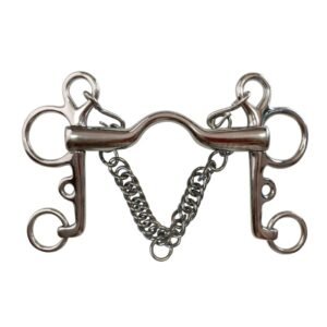 BOCADO PELHAM EMBOCADURA GRUESA PUENTE + CADENILLA INOX