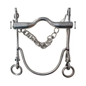 Bocado vaquero cromado con embocadura móvil inox y barra curva