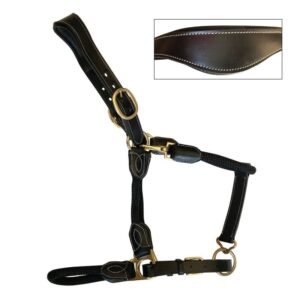 Cabezada de cuadra ergonómica, cuerda y cuero