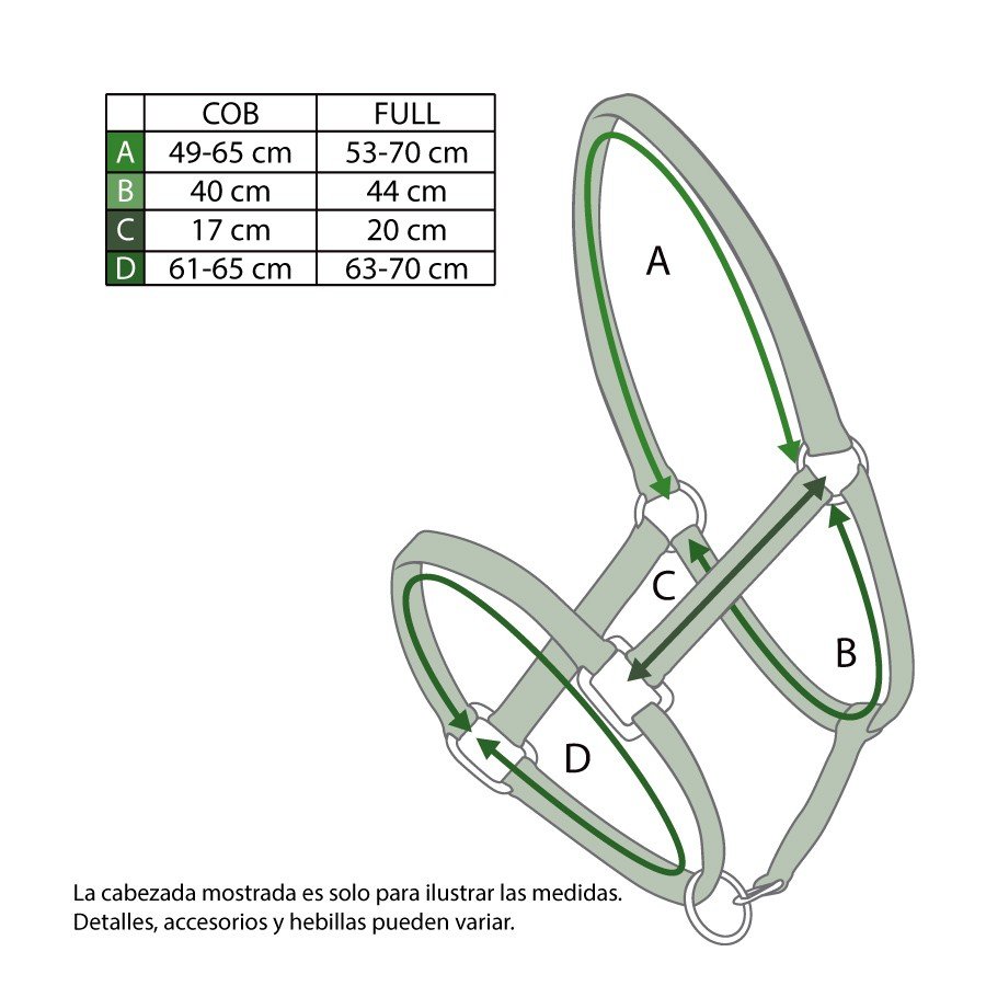 Cabezada de nylon y cuero bandera española - Imagen 3