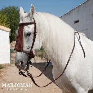 CABEZADA MARJOMAN ESPAÑOLA ALOMADA PIÑA CUERO CON RIENDAS