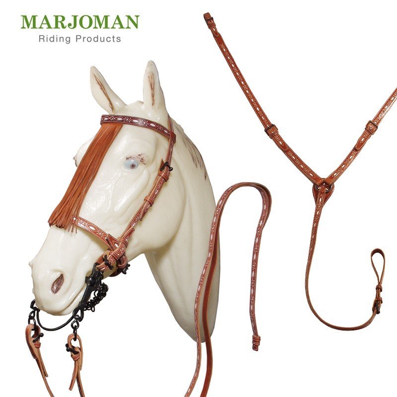 CONJUNTO CABEZADA Y PECHOPETRAL REPUJADOS MARJOMAN - Imagen 5