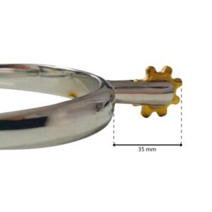 Espuela acero inox con ruleta dorada (par)