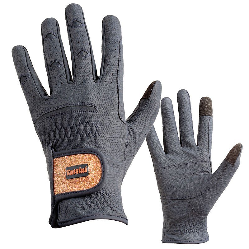 Guantes Tattini con lúrex en oro rosa - Imagen 2